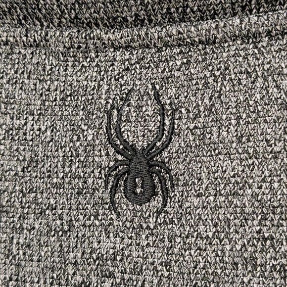 SPYDER 1/4 Zip Mendoza Pullover Heather Grey Black Fleece Sweater Mens LG Winter - Picture 5 of 16